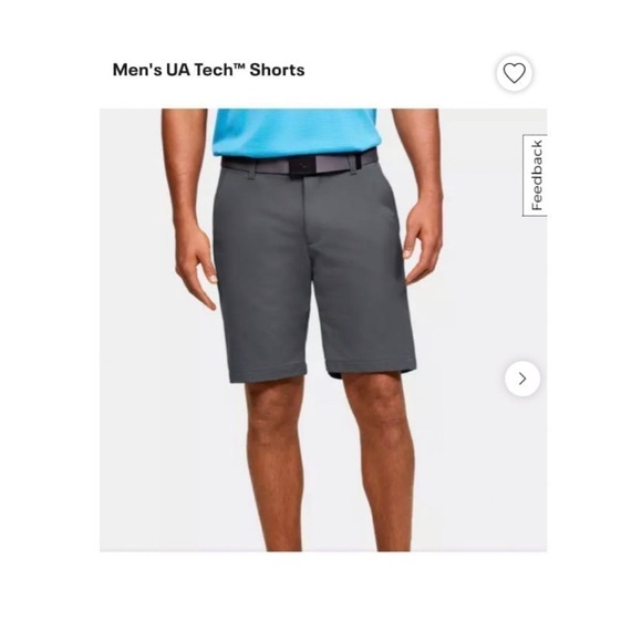 Under Armour Men's Flat Front Charcoal Shorts - Picture 3 of 6